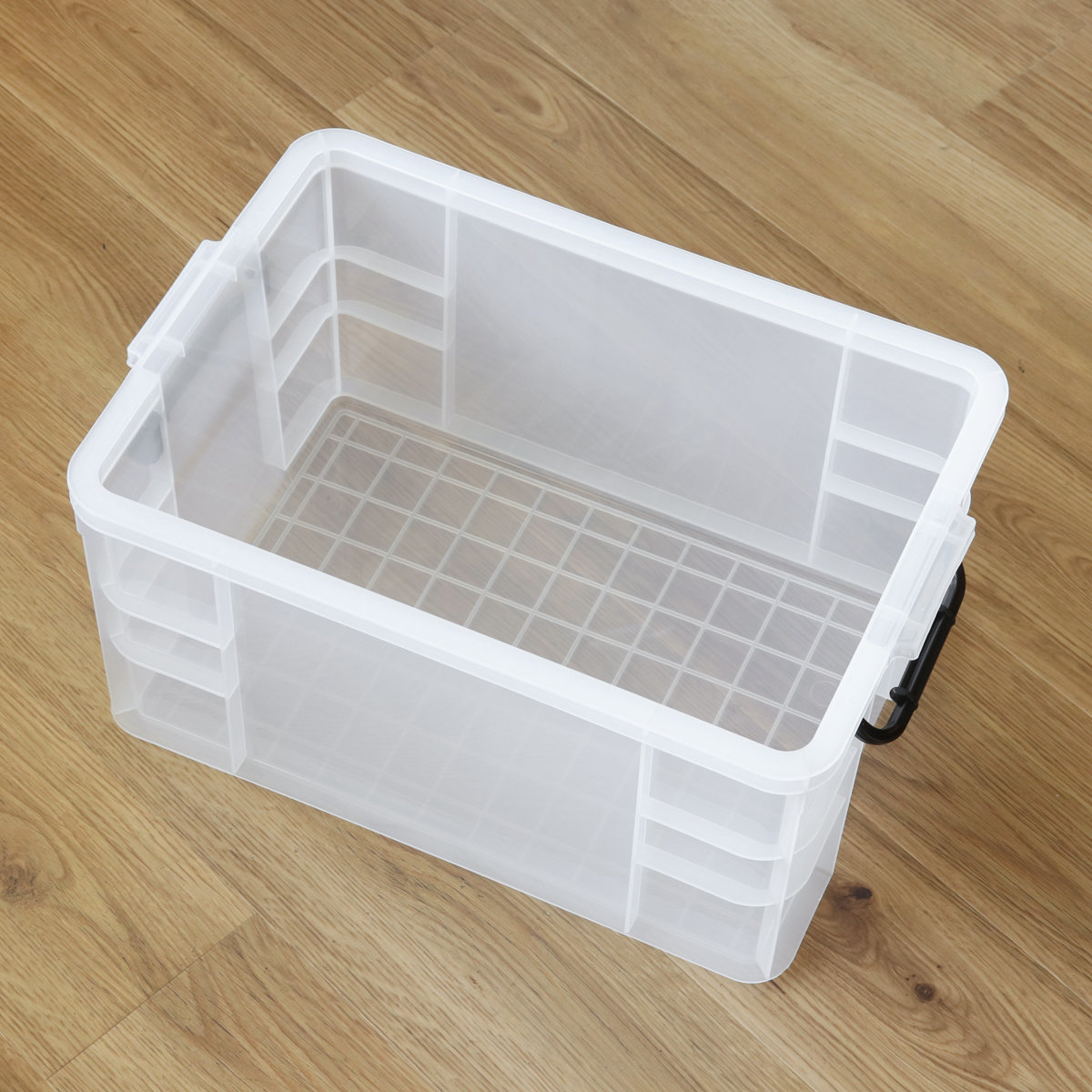 収納ボックス セーフティボックス 5型 3個セット 幅35.8×奥行53×高さ27.5cm ( 収納 ふた付き 収納ケース セーフティBOX クリア プラスチック 丈夫 クローゼット収納 積み重ね スタッキング 収納用品 小物整理 防災用品 )