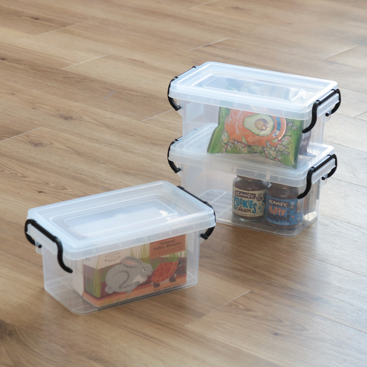 収納ボックス セーフティボックス 1型 幅16.7×奥行28.5×高さ13cm ( 収納 ふた付き 収納ケース セーフティBOX クリア プラスチック 工具箱 丈夫 おもちゃ クローゼット収納 積み重ね スタッキング 収納用品 小物整理 )