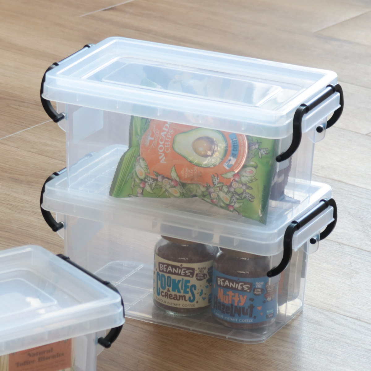 収納ボックス セーフティボックス 1型 幅16.7×奥行28.5×高さ13cm ( 収納 ふた付き 収納ケース セーフティBOX クリア プラスチック 工具箱 丈夫 おもちゃ クローゼット収納 積み重ね スタッキング 収納用品 小物整理 )