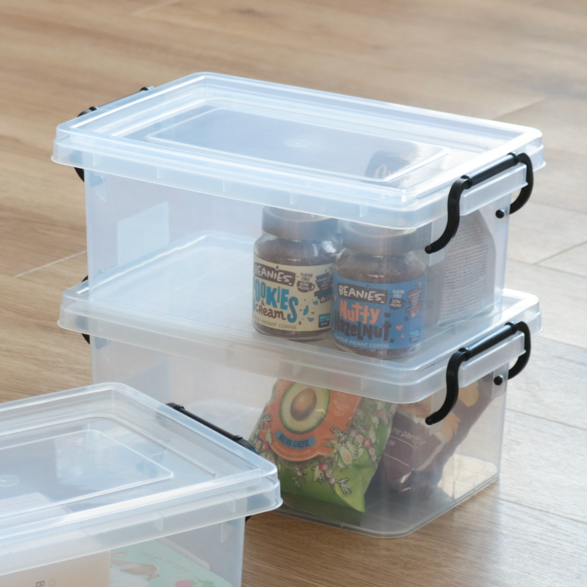 収納ボックス セーフティボックス 2型 幅21.5×奥行34×高さ14cm ( 収納 ふた付き 収納ケース セーフティBOX クリア プラスチック 工具箱 丈夫 おもちゃ クローゼット収納 積み重ね スタッキング 収納用品 小物整理 )