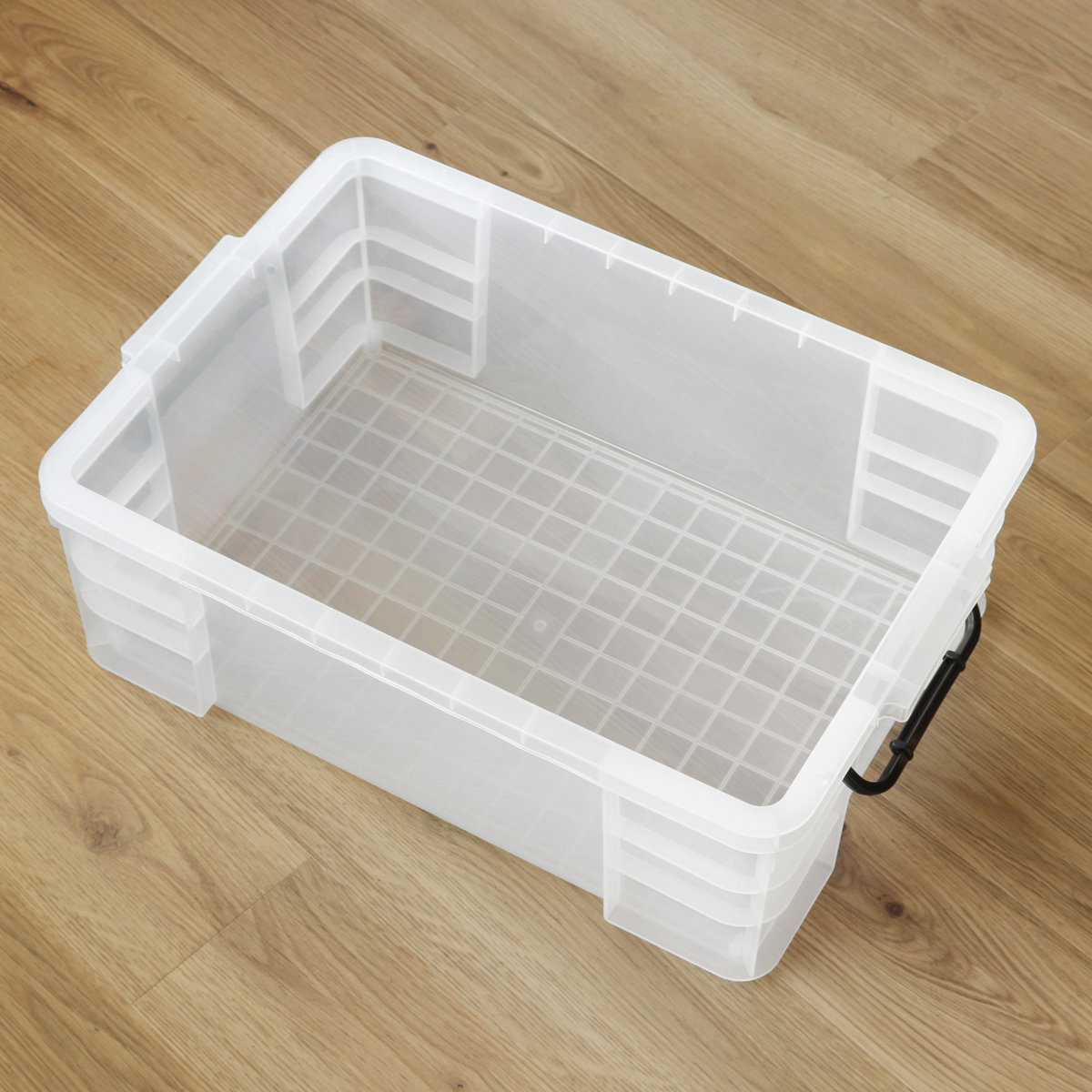 収納ボックス セーフティボックス 6型 3個セット 幅44×奥行64.8×高さ23.5cm ( 収納 ふた付き 収納ケース セーフティBOX クリア プラスチック 丈夫 クローゼット収納 積み重ね スタッキング 収納用品 小物整理 防災用品 )