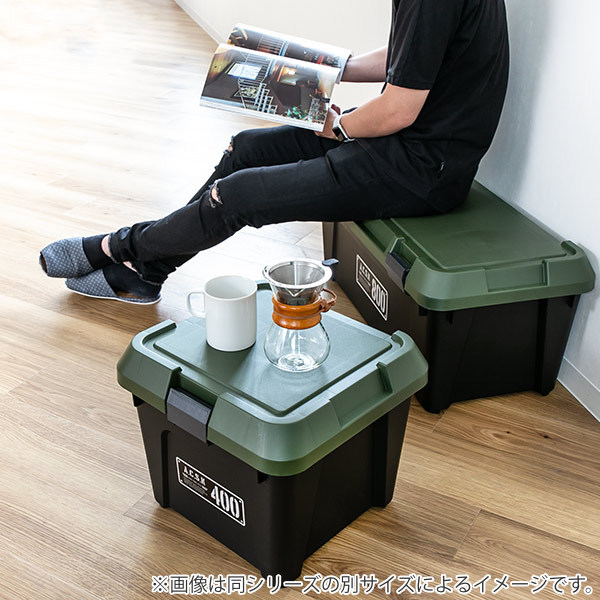 収納ボックス 幅60×奥行38×高さ33.3cm アクティブストッカー 頑丈箱 ( 38L 日本製 座れる 収納ケース 収納 ボックス フタ付き カーキ ベージュ ケース 工具箱 プラスチック おしゃれ アウトドア 防災 防災グッズ 防災用品 ) 【カーキ】 カーキ