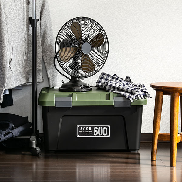 収納ボックス 幅60×奥行38×高さ33.3cm アクティブストッカー 頑丈箱 ( 38L 日本製 座れる 収納ケース 収納 ボックス フタ付き カーキ ベージュ ケース 工具箱 プラスチック おしゃれ アウトドア 防災 防災グッズ 防災用品 ) 【カーキ】 カーキ