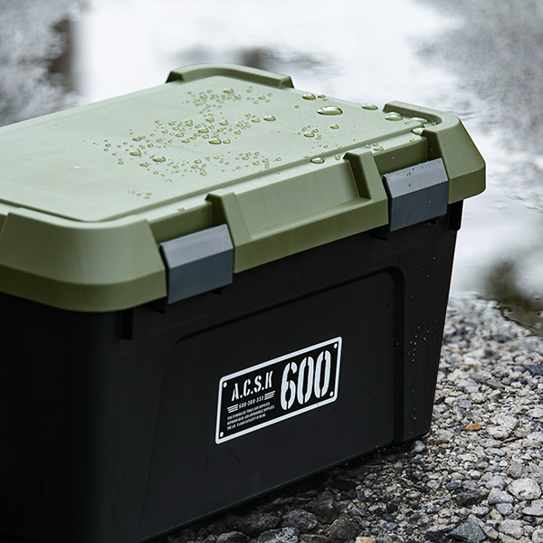 収納ボックス 幅60×奥行38×高さ33.3cm アクティブストッカー 頑丈箱 ( 38L 日本製 座れる 収納ケース 収納 ボックス フタ付き カーキ ベージュ ケース 工具箱 プラスチック おしゃれ アウトドア 防災 防災グッズ 防災用品 ) 【カーキ】 カーキ