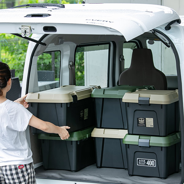 収納ボックス 幅60×奥行38×高さ33.3cm アクティブストッカー 頑丈箱 ( 38L 日本製 座れる 収納ケース 収納 ボックス フタ付き カーキ ベージュ ケース 工具箱 プラスチック おしゃれ アウトドア 防災 防災グッズ 防災用品 ) 【カーキ】 カーキ