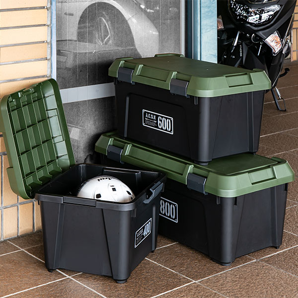 収納ボックス 幅60×奥行38×高さ33.3cm アクティブストッカー 頑丈箱 ( 38L 日本製 座れる 収納ケース 収納 ボックス フタ付き カーキ ベージュ ケース 工具箱 プラスチック おしゃれ アウトドア 防災 防災グッズ 防災用品 ) 【カーキ】 カーキ