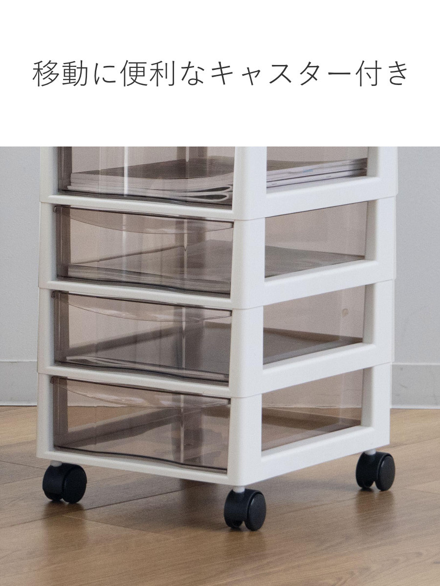 書類ケース フロアケース アプロス B4 深型 6段 幅32.3×奥行40.6×高さ64.7cm ( レターケース 引き出し 書類 収納ケース 収納 デスク収納 サイドチェスト 透明 ケース 引出し プリント 書類収納 衣類収納 ) 【アイボリー】 アイボリー