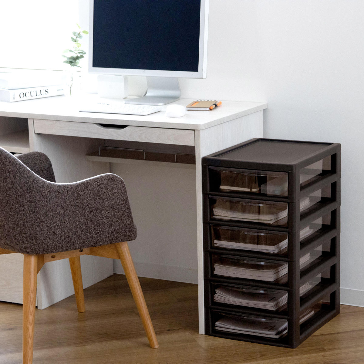 書類ケース フロアケース アプロス B4 深型 6段 幅32.3×奥行40.6×高さ64.7cm ( レターケース 引き出し 書類 収納ケース 収納 デスク収納 サイドチェスト 透明 ケース 引出し プリント 書類収納 衣類収納 ) 【アイボリー】 アイボリー