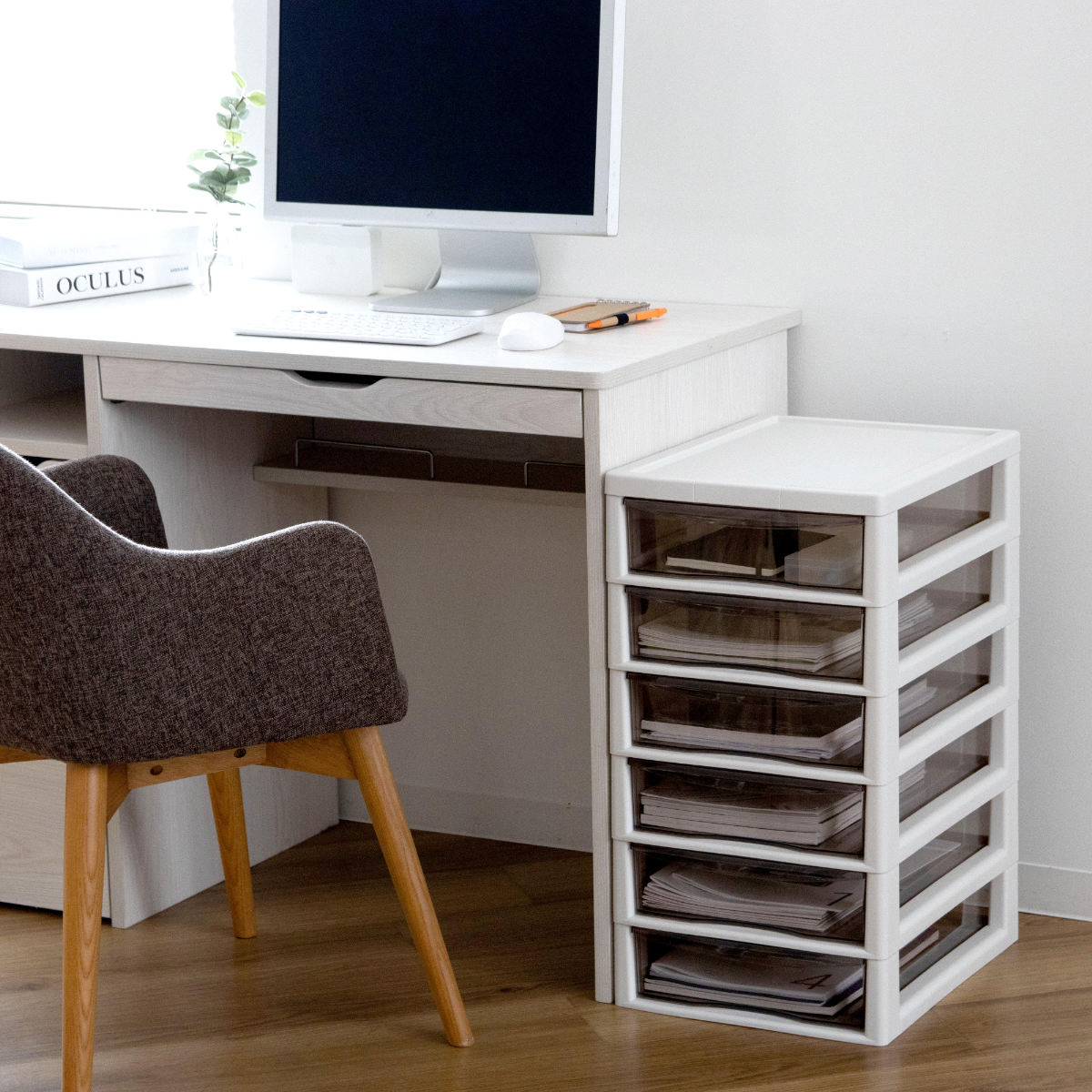 書類ケース フロアケース アプロス B4 深型 6段 幅32.3×奥行40.6×高さ64.7cm ( レターケース 引き出し 書類 収納ケース 収納 デスク収納 サイドチェスト 透明 ケース 引出し プリント 書類収納 衣類収納 ) 【アイボリー】 アイボリー