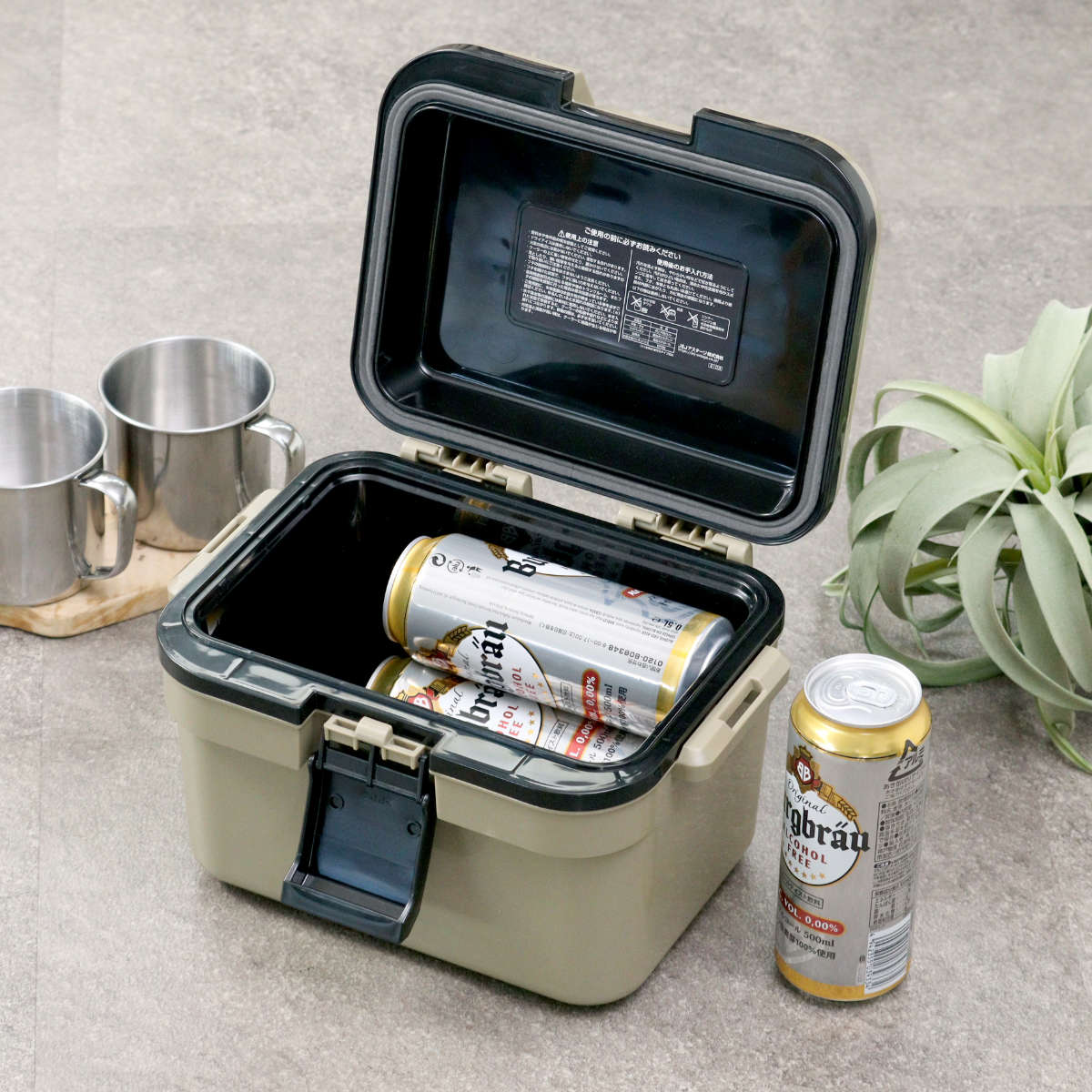 クーラーボックス 5L 小型 アイセル5 ハードタイプ ( 保冷 クーラーBOX 保冷ボックス クーラーバッグ 冷蔵ボックス 5リットル お弁当箱 クーラー ボックス BOX キャンプ アウトドア ハンドル付き 子供 野球 サッカー スポ少 ) 【サンドベージュ】 サンドベージュ