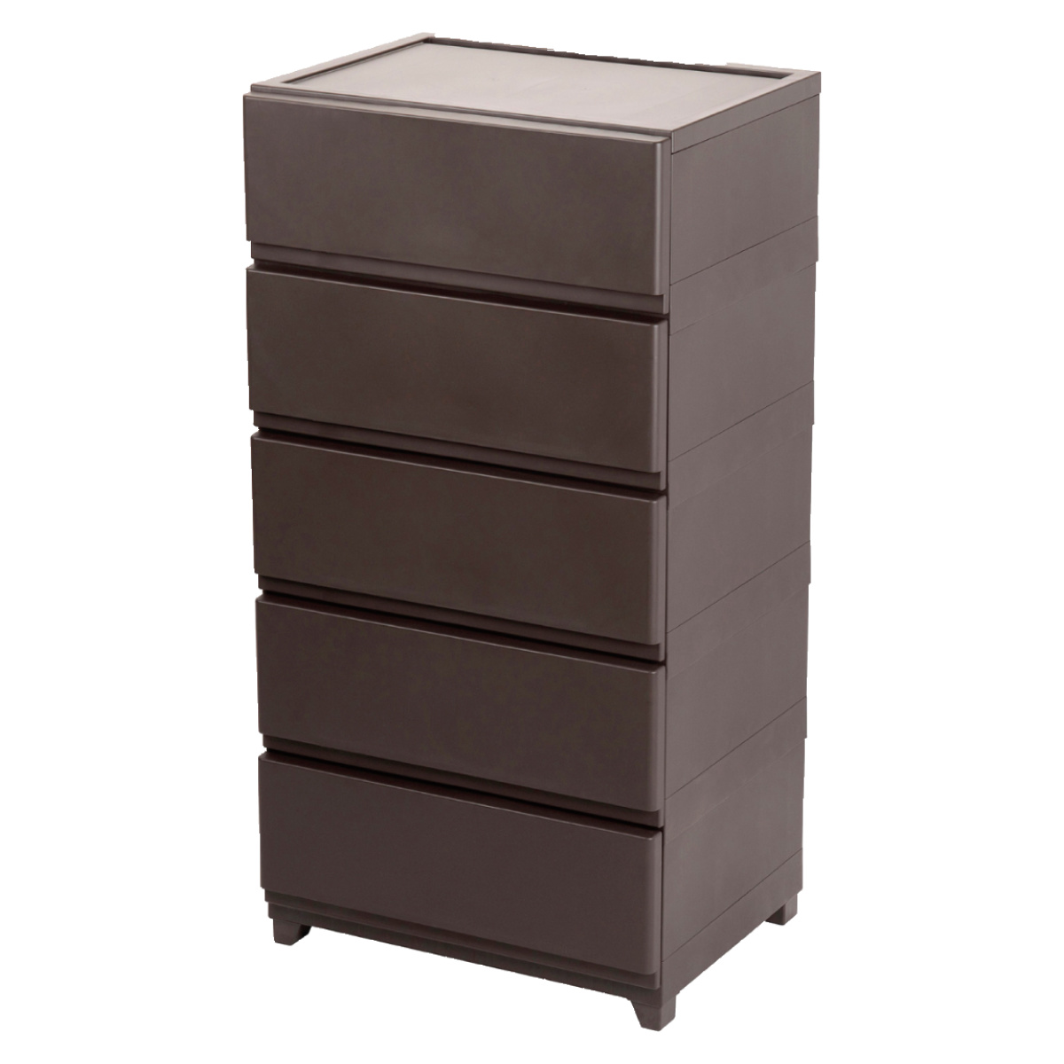 チェスト 壁付き デコニーシーヴォ ワイド 5段 幅54×奥行41.7×高さ106.1cm ( 収納 収納チェスト 脚付き リビング収納 プラスチック ホコリが入りにくい 中が透けない 引き出し タンス 収納ケース 衣類収納 ランドリー収納 日本製 ) 【ホワイト】 ホワイト