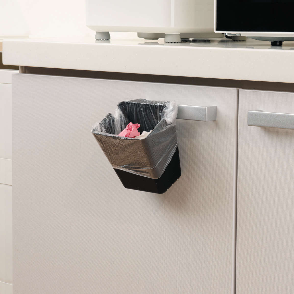 小物収納 リセスタイル ワゴン ポケット 4個組 ( リセ LISE用パーツ 追加 小分け 仕切り ケース インナーケース 引掛けられる フック ラック 収納 掛ける 部品 ごみ箱 スマホスタンド キッチンツール 洗面小物 リセシリーズ ) 【ブラック】 ブラック