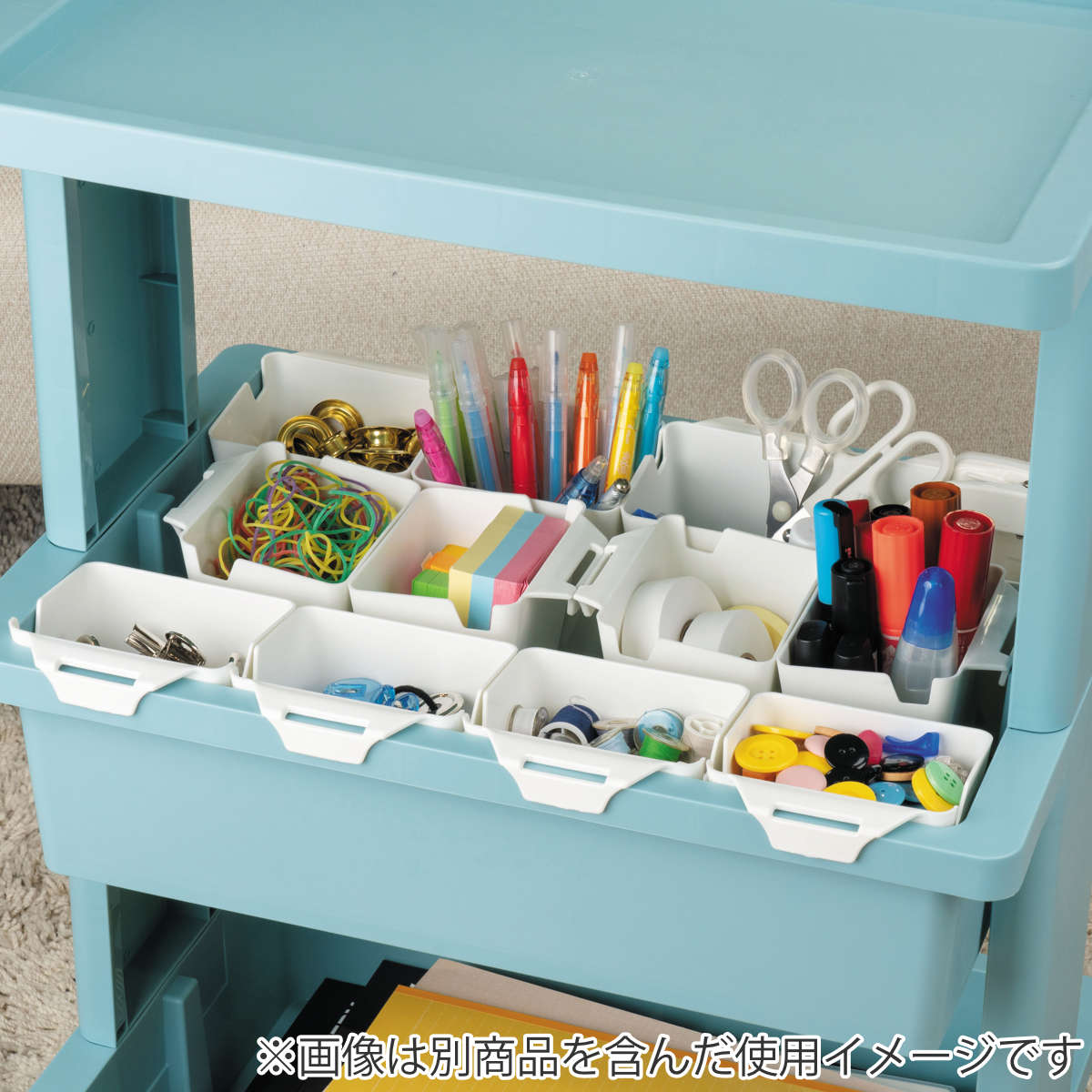 小物収納 リセスタイル ワゴン ポケット 4個組 ( リセ LISE用パーツ 追加 小分け 仕切り ケース インナーケース 引掛けられる フック ラック 収納 掛ける 部品 ごみ箱 スマホスタンド キッチンツール 洗面小物 リセシリーズ ) 【ブラック】 ブラック