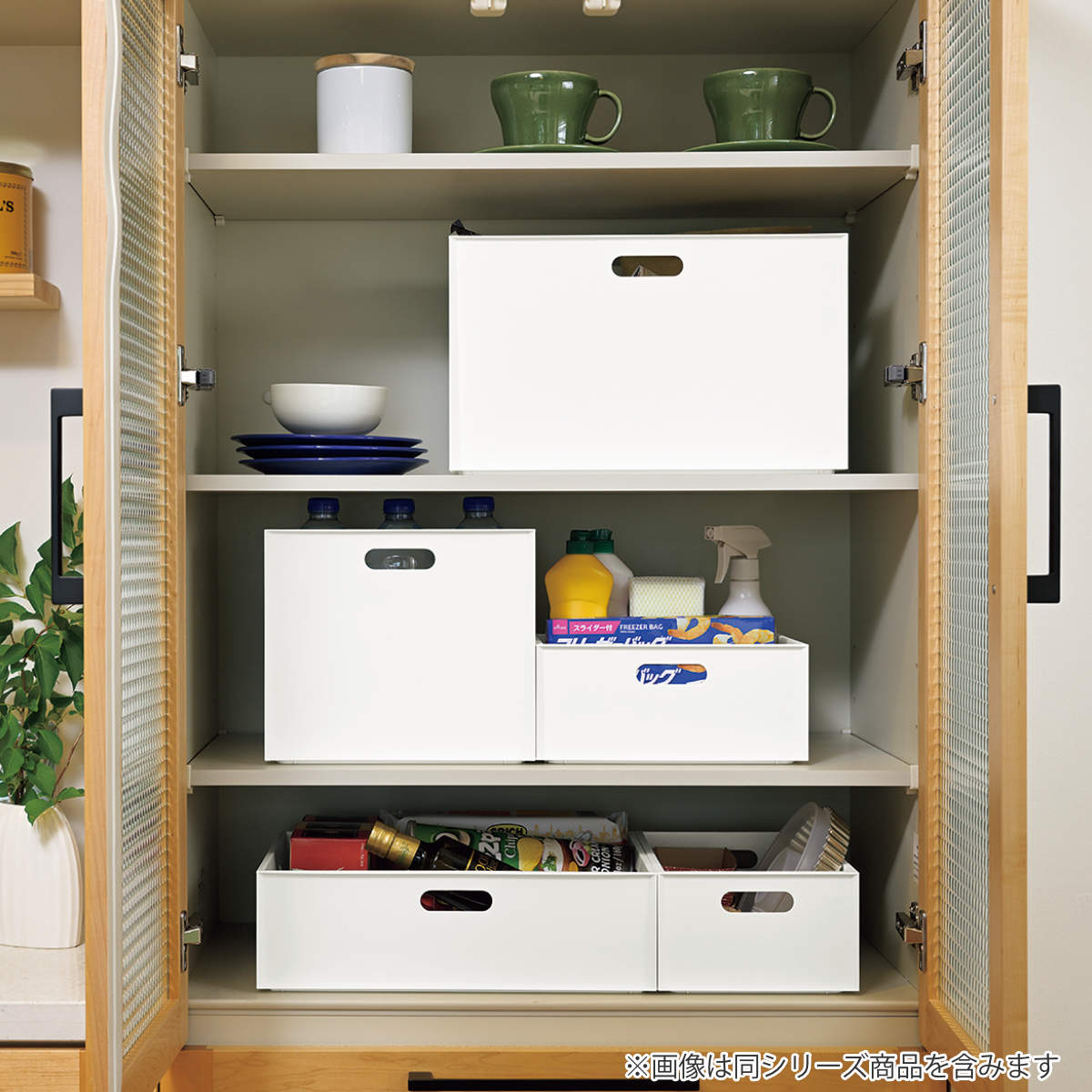 収納ボックス カロキューブ 縦型ハーフ カラーボックス 幅19.5×奥行27×高さ12cm ( 収納ケース プラスチック 小物 収納 インナーボックス 日本製 積み重ね キッチン おもちゃ ボックス ケース 浅型 小物入れ ) 【ホワイト】 ホワイト