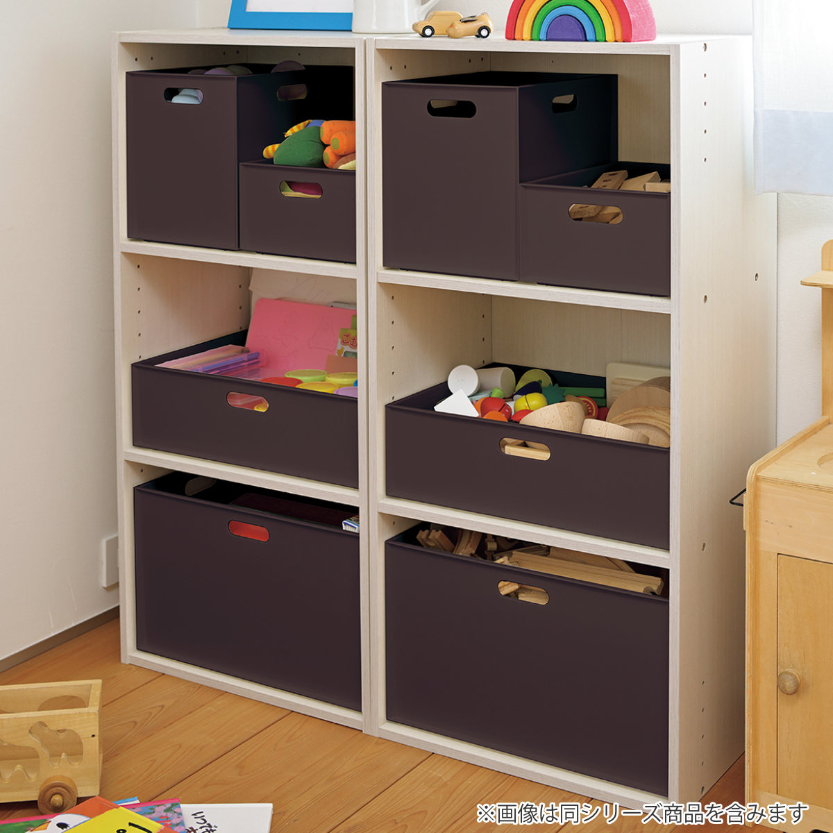 収納ボックス カロキューブ 縦型ハーフ カラーボックス 幅19.5×奥行27×高さ12cm ( 収納ケース プラスチック 小物 収納 インナーボックス 日本製 積み重ね キッチン おもちゃ ボックス ケース 浅型 小物入れ ) 【ホワイト】 ホワイト