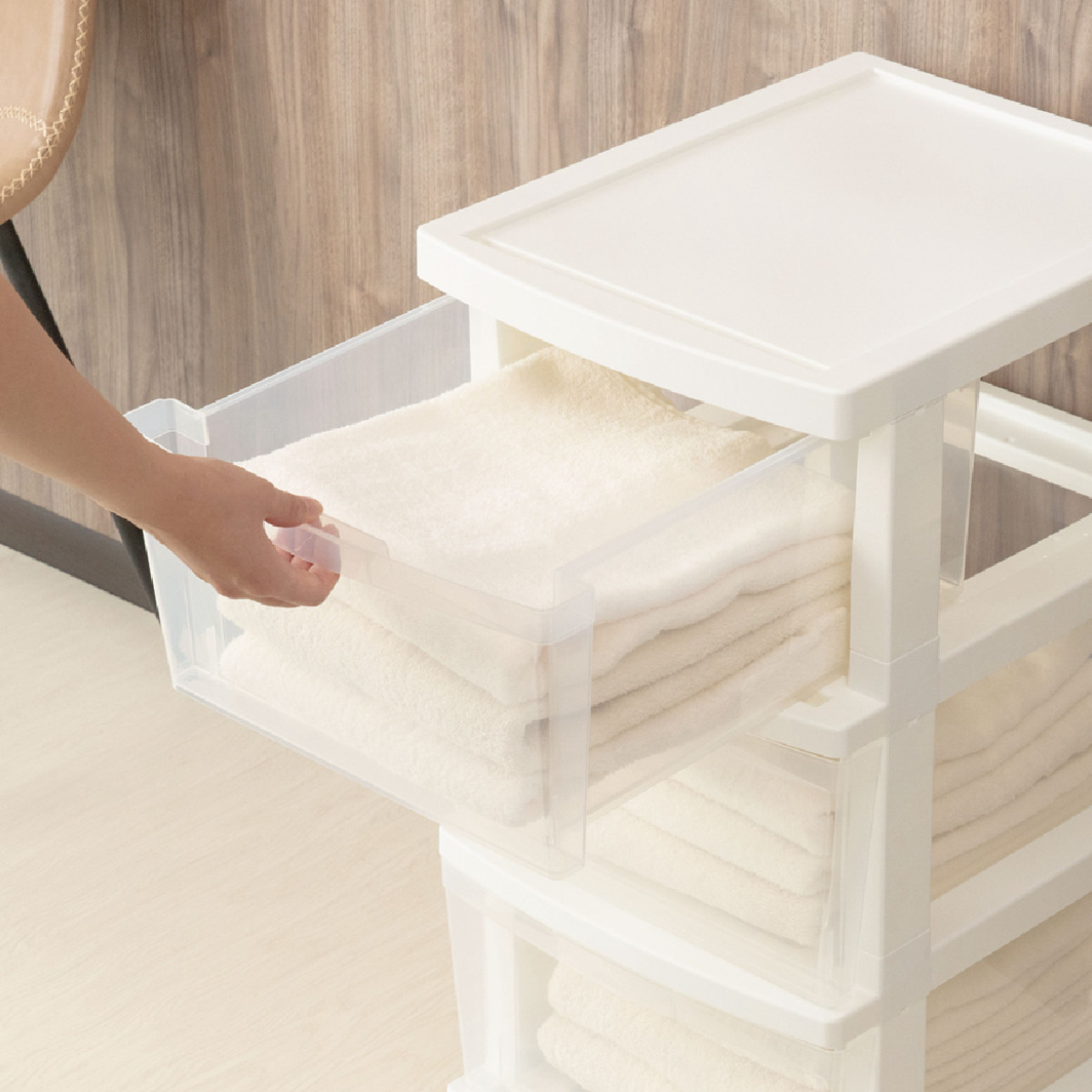 チェスト 幅34cm エミングFT 3段 深型 ストッカー キャスター付き ( 収納ボックス プラスチック 引き出し スリム A4 書類 整理 書類収納 衣装ケース 衣類収納 おもちゃ箱 ランドリーボックス 日本製 3杯 )