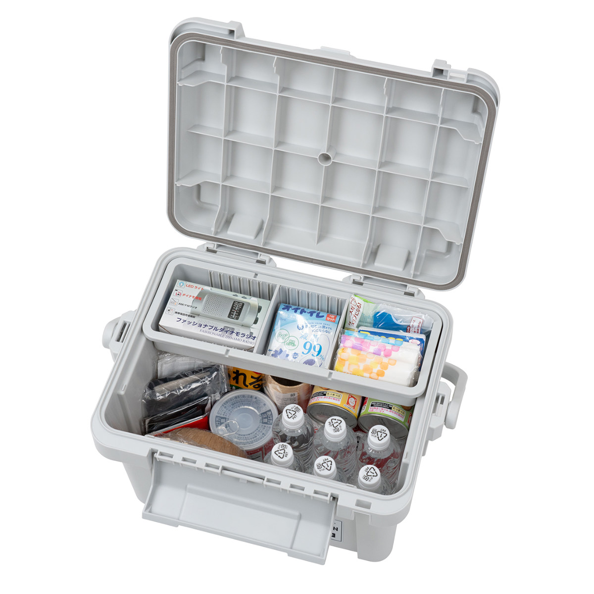 収納ボックス 防災 パッキン付き 頑丈ボックス 500 BOSA+IN 持ち手付き 幅51.8×奥行36×高さ34.5cm ( 収納ケース 収納 フタ付き ボックス 収納コンテナ 大容量 ケース ハンドル付き 持ち手 バックル付き 頑丈箱 防災グッズ )