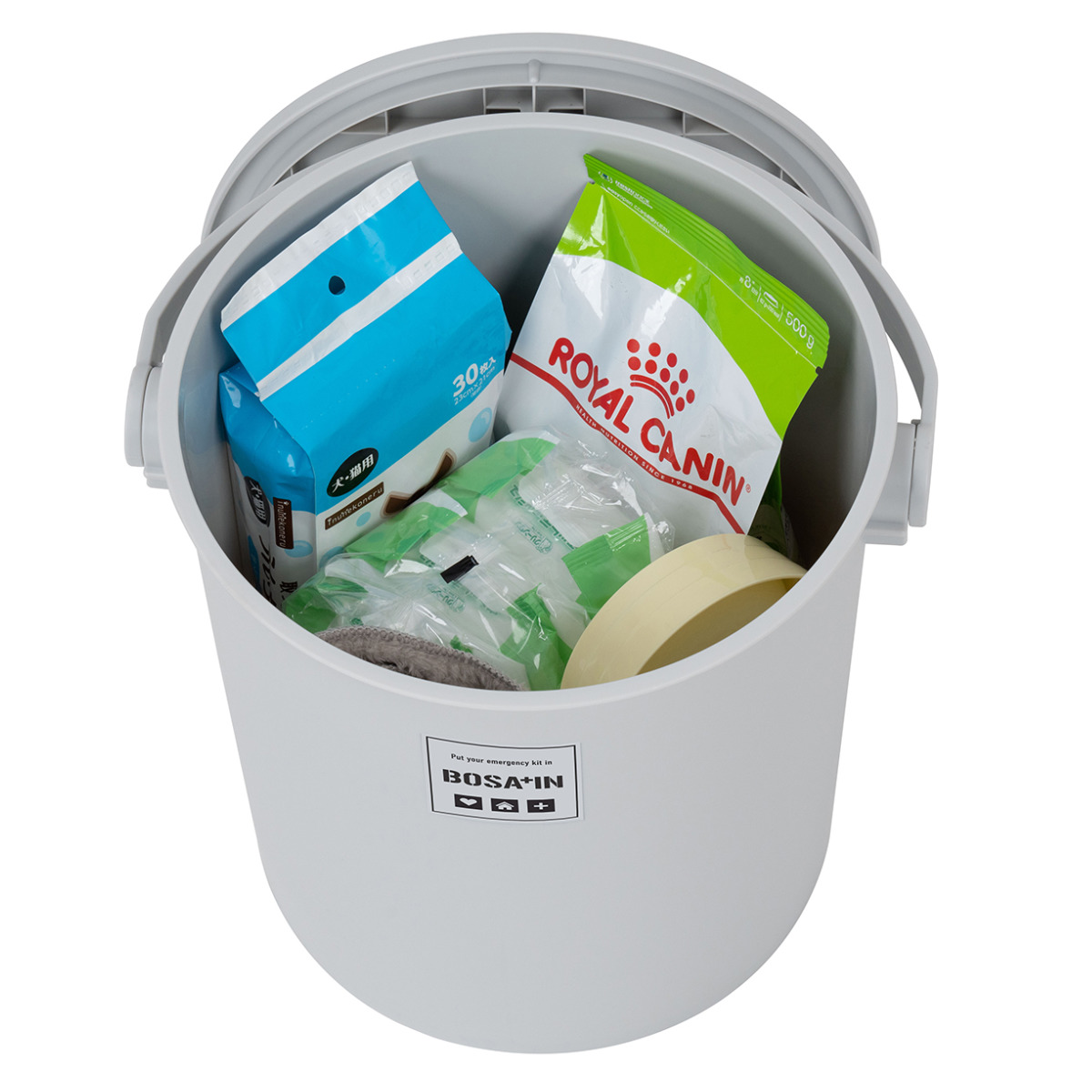 収納ボックス 防災 座れる フタ付きバケツ BOSA+IN 幅31cm 持ち手付き 15L ( イス スツール 椅子 耐荷重150kg 収納ケース 屋外 室内 テーブル ゴミ箱 おもちゃ箱 アウトドア 掃除 蓋付き ハンドル付き 防災グッズ )