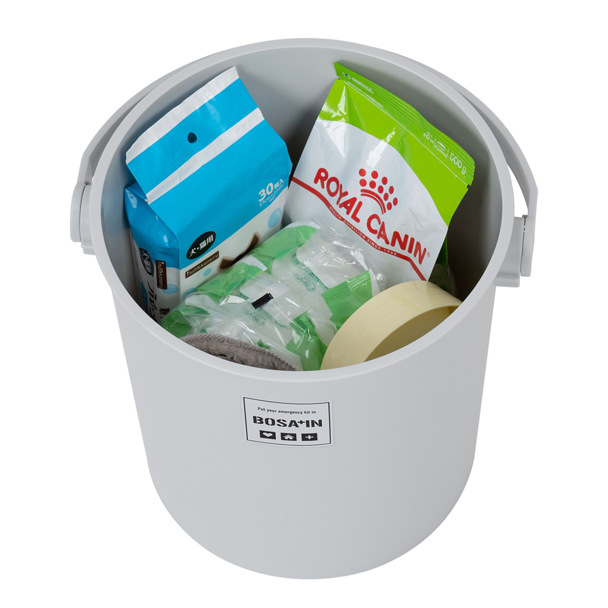 収納ボックス 防災 座れる フタ付きバケツ BOSA+IN 幅31cm 持ち手付き 15L ( イス スツール 椅子 耐荷重150kg 収納ケース 屋外 室内 テーブル ゴミ箱 おもちゃ箱 アウトドア 掃除 蓋付き ハンドル付き 防災グッズ )