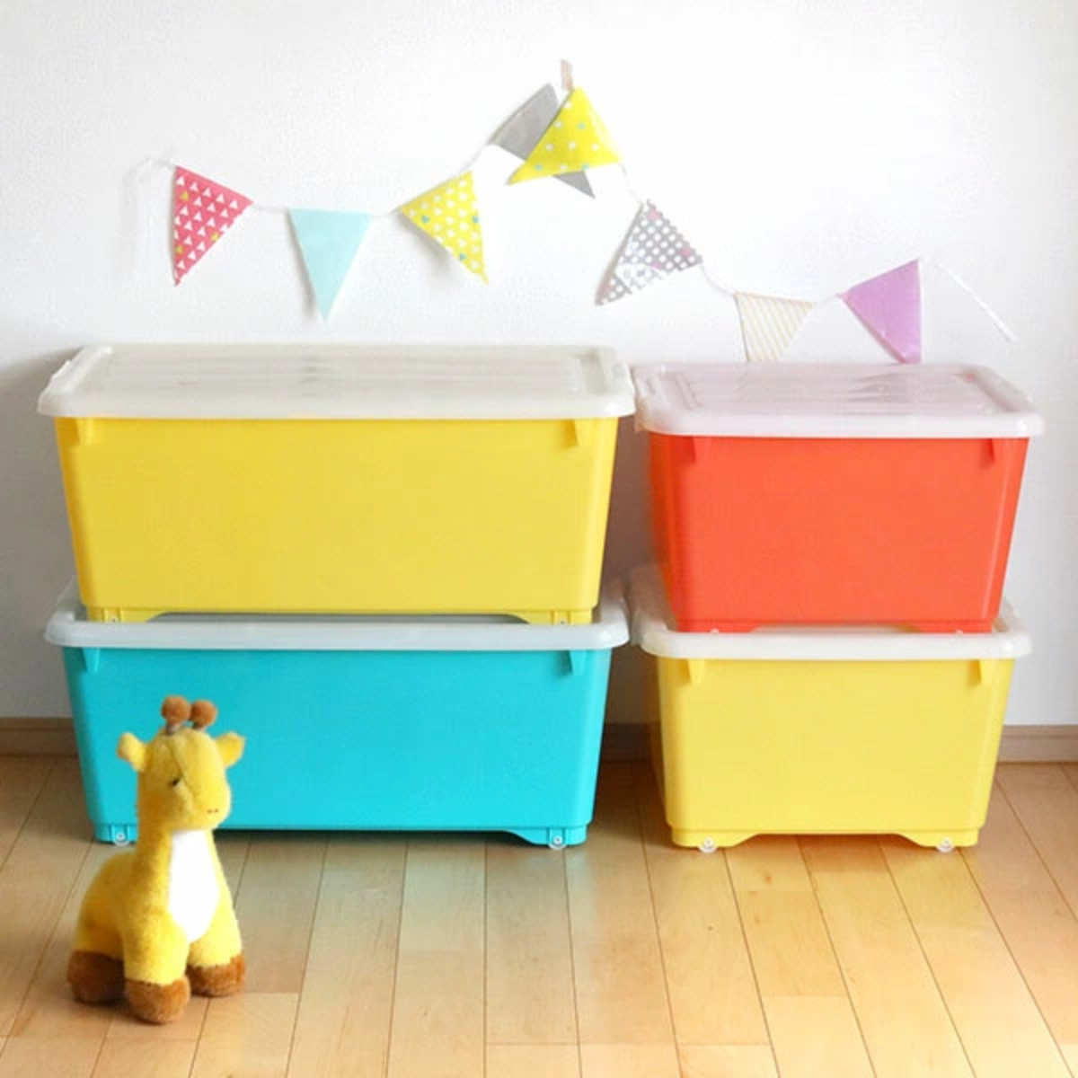 収納ボックス ふた付き 同色2個セット 約 幅40×奥行74×高さ31cm