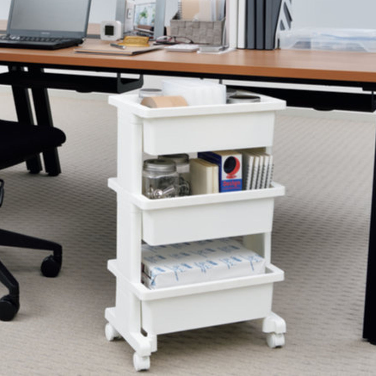 キッチンワゴン モバイルワゴン ミニ 3段 lise （ リセ キャスター付き 天板付き キッチンラック ワゴン ラック 収納ラック 収納ワゴン マルチワゴン サイドワゴン ストッカー サイドラック キャスターワゴン キッチン収納 スリム ）