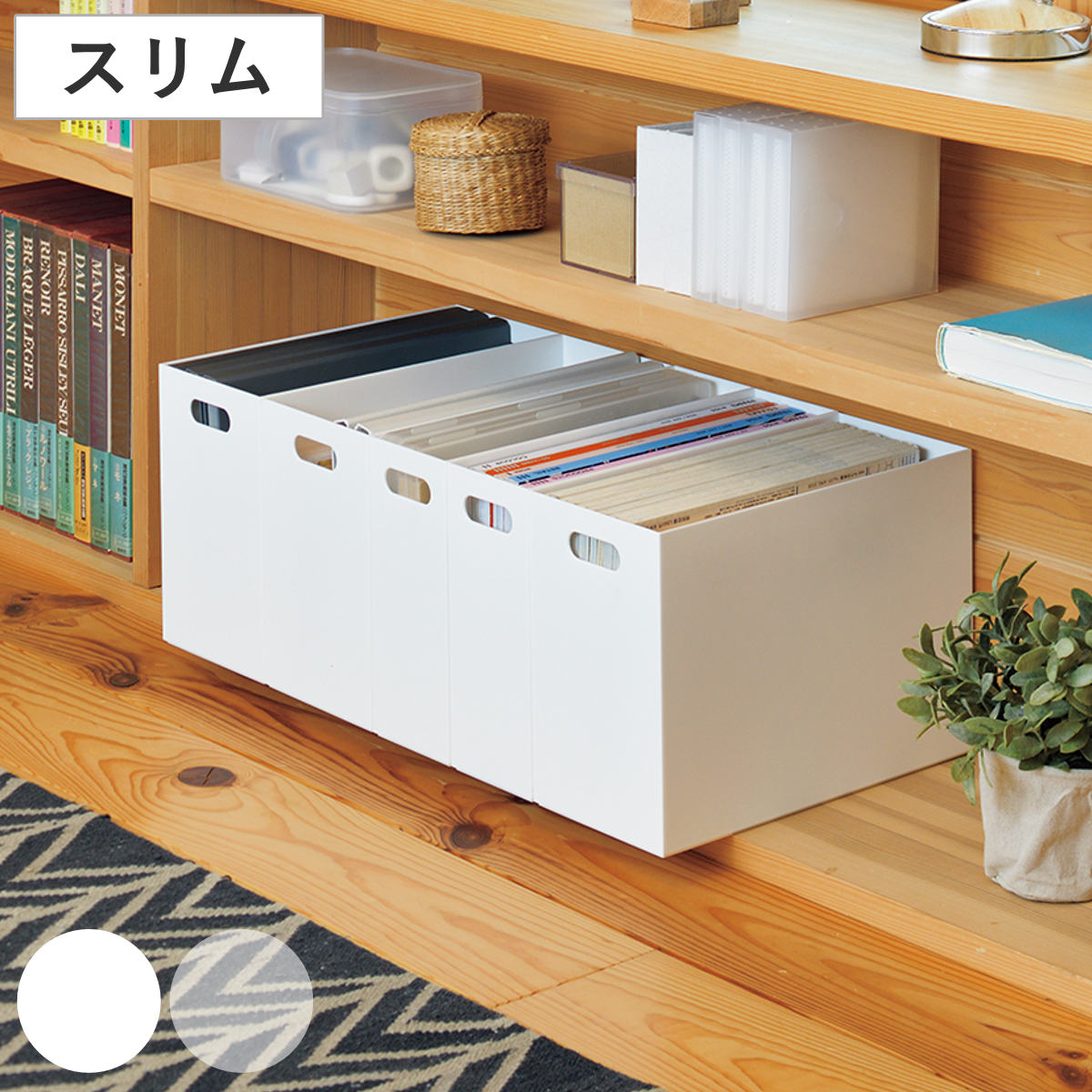 ファイルケース A4 ストレーショナリー スリムボックス 横型 ボックス型 （ ファイルボックス ファイルスタンド 書類収納 収納 プラスチック デスク 卓上収納 小物収納 ファイル ケース A4ファイル 書類 整理 仕分け クリアファイル ） 【クリア】