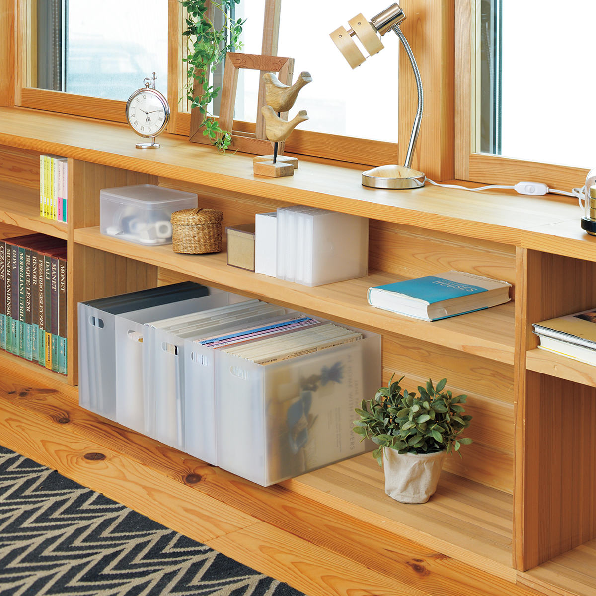 ファイルケース A4 ストレーショナリー ワイドボックス 横型 ボックス型 ( ファイルボックス ファイルスタンド 書類収納 収納 プラスチック デスク 卓上収納 小物収納 ファイル ケース A4ファイル 書類 整理 仕分け クリアファイル ) 【ホワイト】 ホワイト