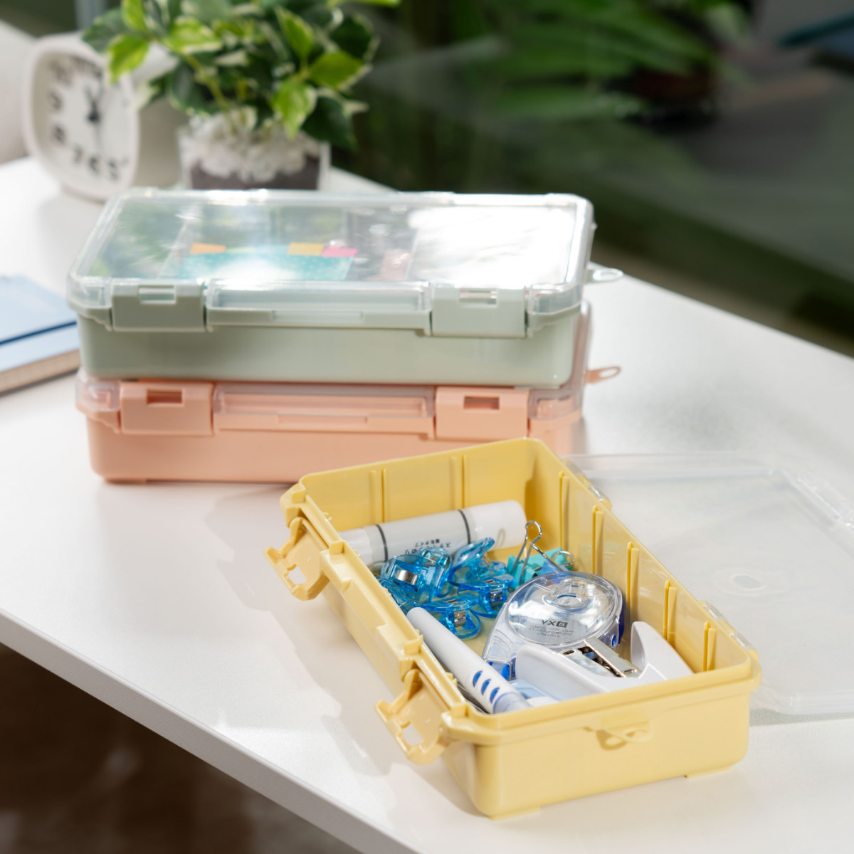 収納ケース 仕切板付き コレクションケース深型 230HF 推し活 ( ホワイト クリア ピンク イエロー グリーン ブルー パープル グレー ベージュ 推し活グッズ 推し ケース かわいい おしゃれ 飾れる 飾る ディスプレイ ) 【グリーン】 グリーン