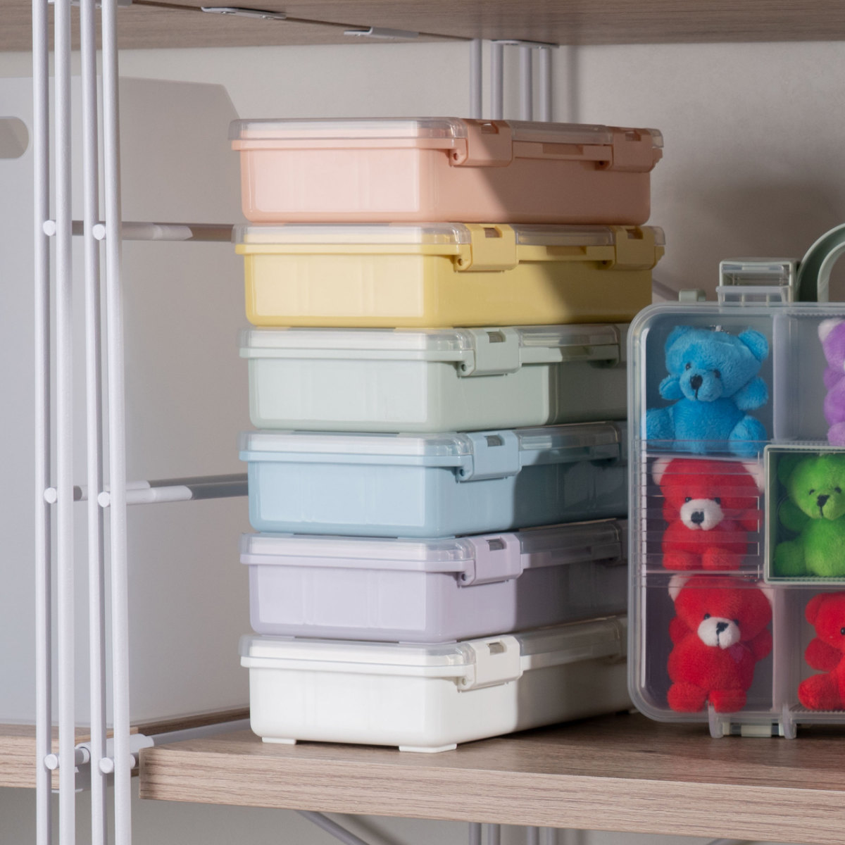 収納ケース 仕切板付き コレクションケース深型 230HF 推し活 ( ホワイト クリア ピンク イエロー グリーン ブルー パープル グレー ベージュ 推し活グッズ 推し ケース かわいい おしゃれ 飾れる 飾る ディスプレイ ) 【グリーン】 グリーン