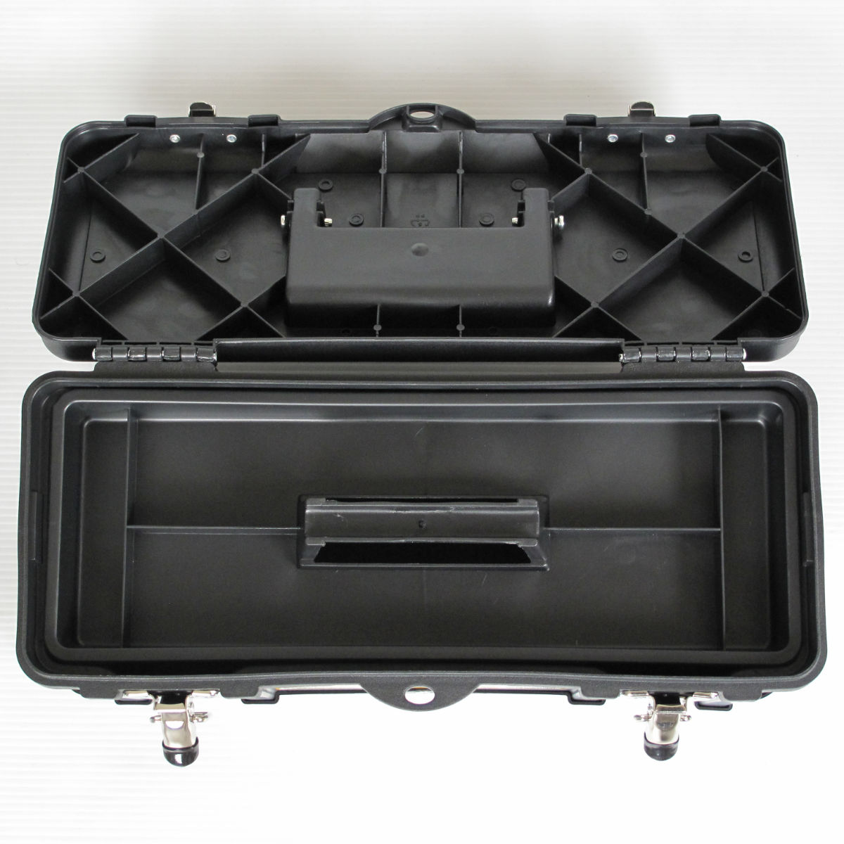 ツールボックス 幅39cm ガンメタ塗装 浅型トレー付き 工具箱 ( 収納ボックス 収納 ボックス ケース 道具箱 頑丈 丈夫 工具入れ 工具ケース トレー付き DIY 用品 道具 アウトドア キャンプ 小物入れ 小物収納 小物ケース )