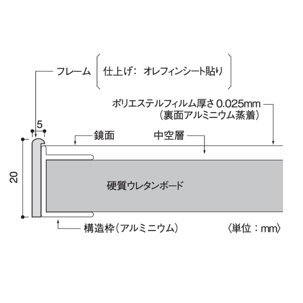 割れない鏡 リフェクスミラー エール 40×140cm 細縁枠 ( 全身 鏡 壁掛け 吊り下げ 立て掛け リフェクス 軽い 日本製 完成品 割れない シンプル 安全 安心 軽量 ブラウン ピュアホワイト クロス付 チェーン付 ) 【ブラウン】 ブラウン