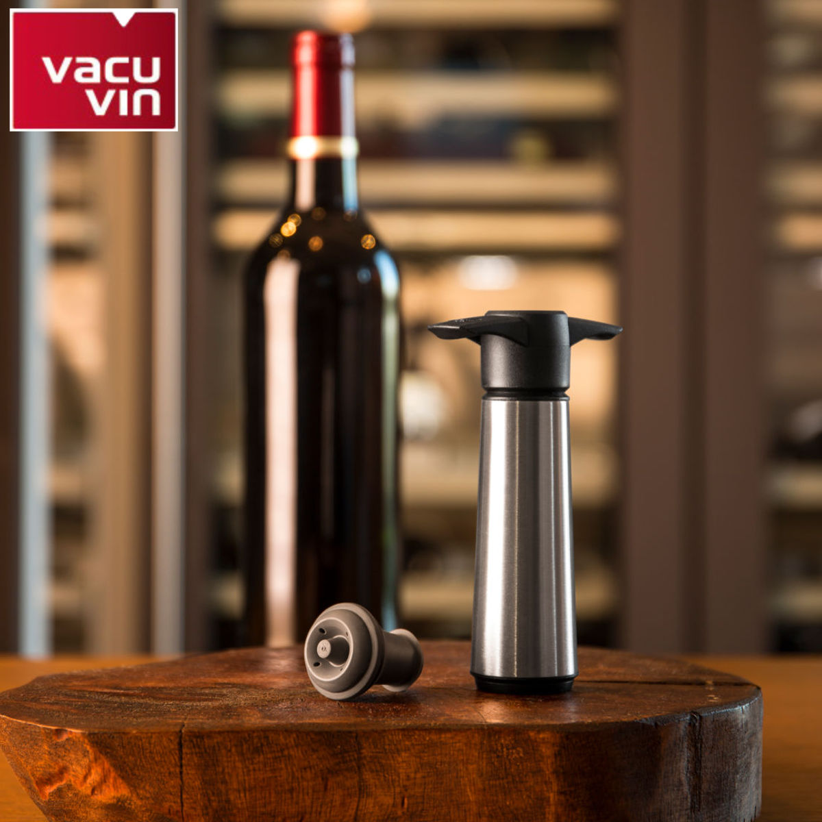 ワインストッパー バキュバン V-20 ステンレス ( vacuvin 栓 スペア ボトルストッパー ワイン保存 ワイングッズ 酸化防止 密閉保存 脱気 保存栓 ワイン用キャップ ワインキャップ ワイン用品 おしゃれ シルバー )