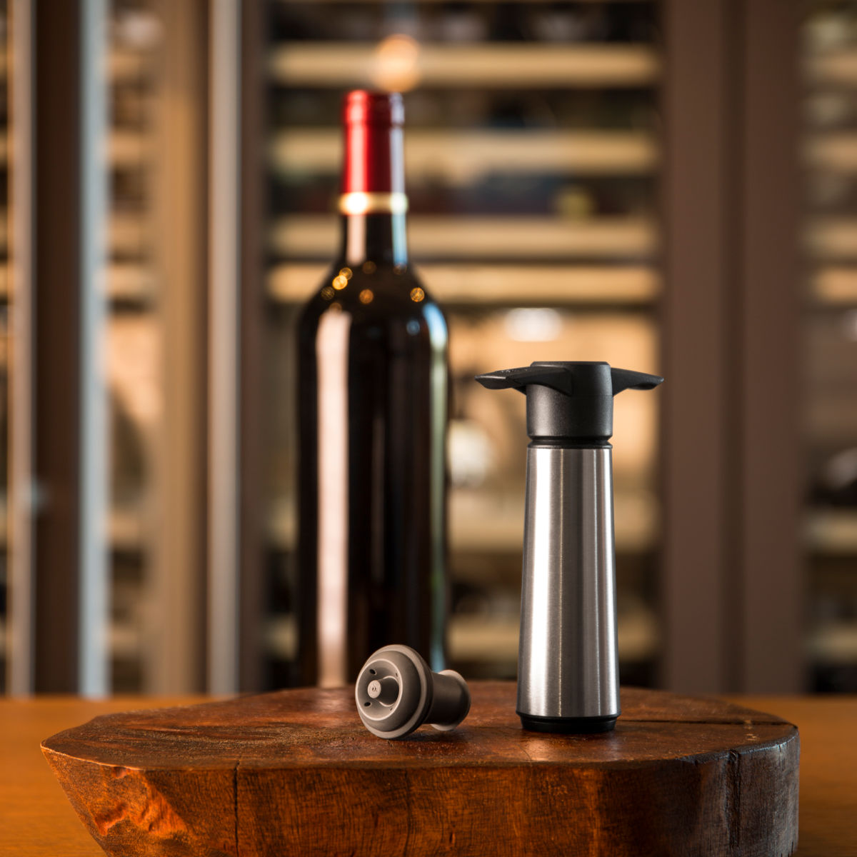ワインストッパー バキュバン V-20 ステンレス ( vacuvin 栓 スペア ボトルストッパー ワイン保存 ワイングッズ 酸化防止 密閉保存 脱気 保存栓 ワイン用キャップ ワインキャップ ワイン用品 おしゃれ シルバー )