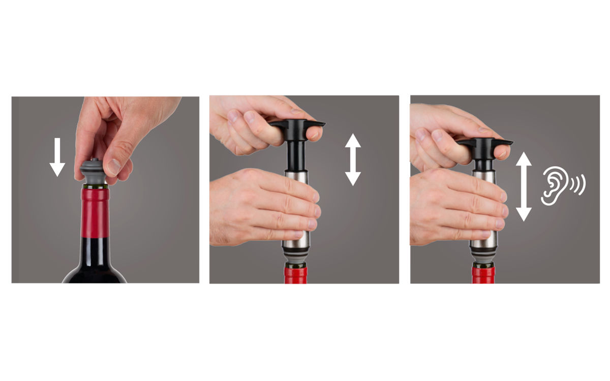 ワインストッパー バキュバン V-20 ステンレス ( vacuvin 栓 スペア ボトルストッパー ワイン保存 ワイングッズ 酸化防止 密閉保存 脱気 保存栓 ワイン用キャップ ワインキャップ ワイン用品 おしゃれ シルバー )