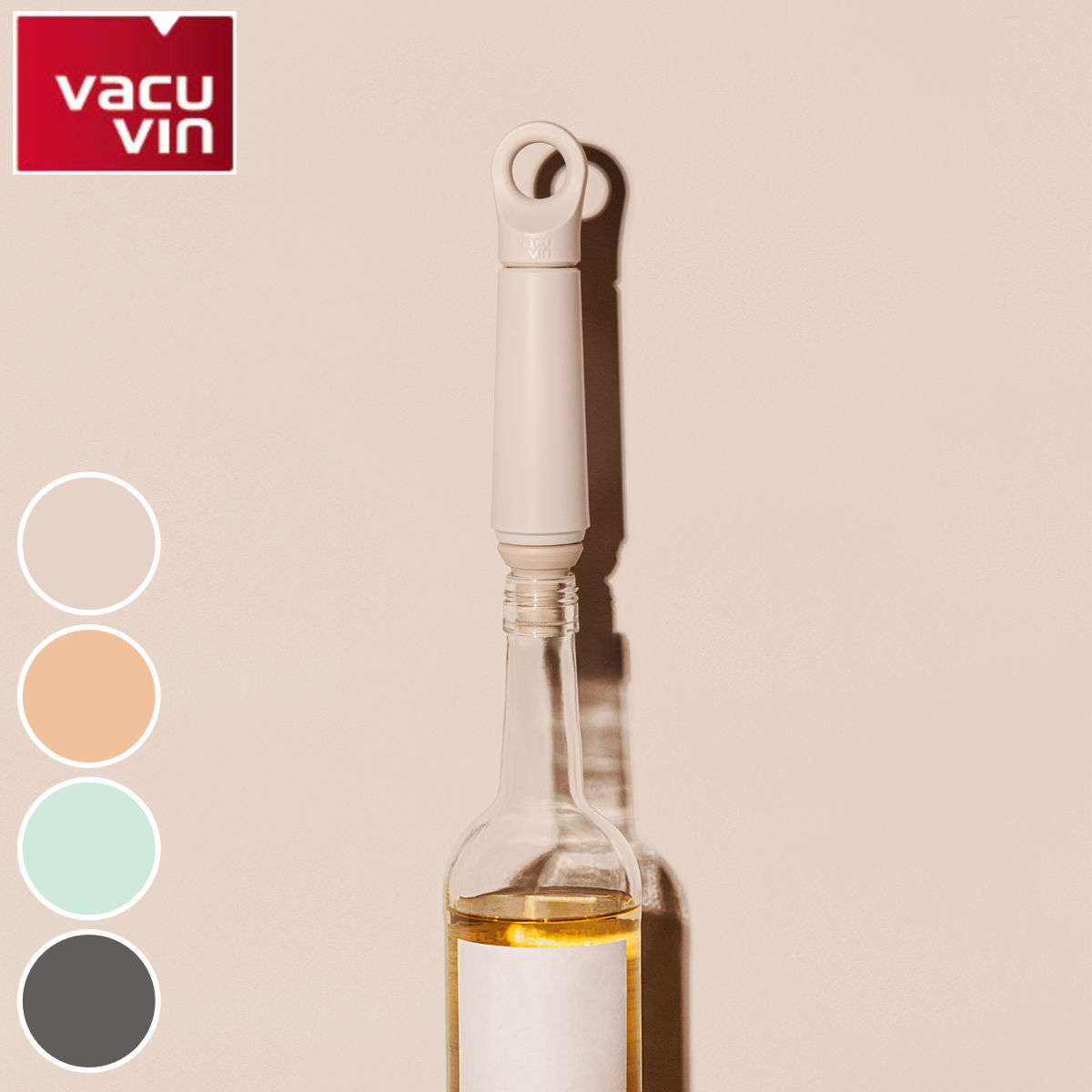 ワインストッパー バキュバン ループ ( vacuvin ボトルストッパー ポンプ ワイン保存 ワイングッズ 酸化防止 密閉保存 脱気 保存栓 ワイン用キャップ 栓 ワインキャップ ワイン用品 再生プラスチック おしゃれ かわいい ) 【シェード】