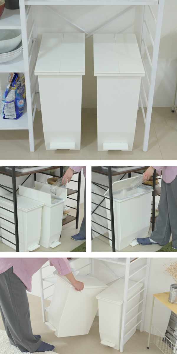 ゴミ箱上 キッチンカウンター 幅90cm 左右組み替え 耐荷重45kg メラミン ( ゴミ箱上ラック ラック 棚 カウンター 収納 家具 ごみ箱上 省スペース 食器収納 家電収納 ブラック×ブラウン ホワイト×ホワイト ) 【ブラック×ブラウン】 ブラック×ブラウン