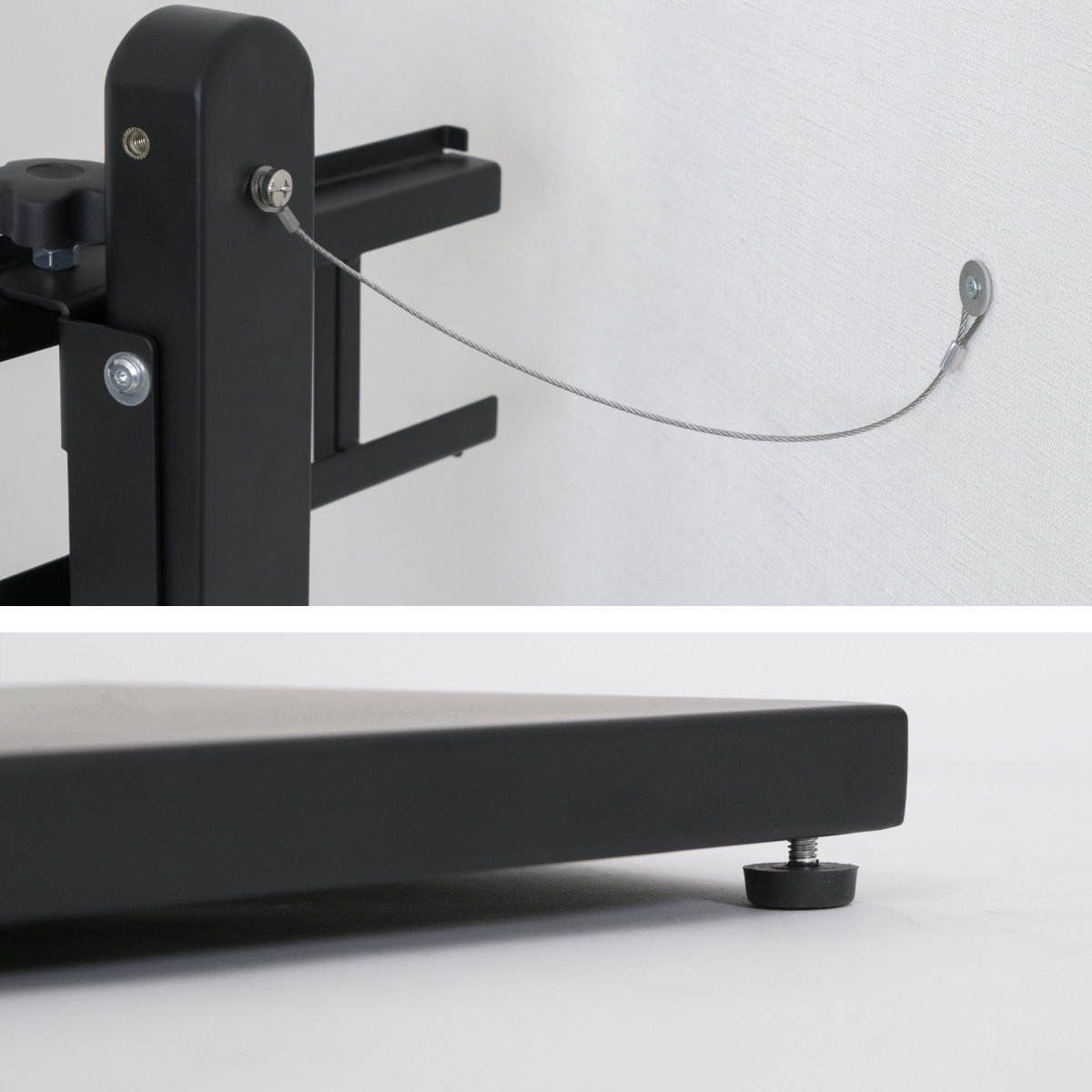 TVスタンド ラック 幅105cm 2点セット 50インチ対応 ( テレビ台 テレビスタンド 棚付 高さ調節 3段階 首振り 壁寄せ テレビボード 大型テレビ 壁面 スタンド・棚セット ブラック ホワイト 省スペース ) 【グレー×ブラック】 グレー×ブラック