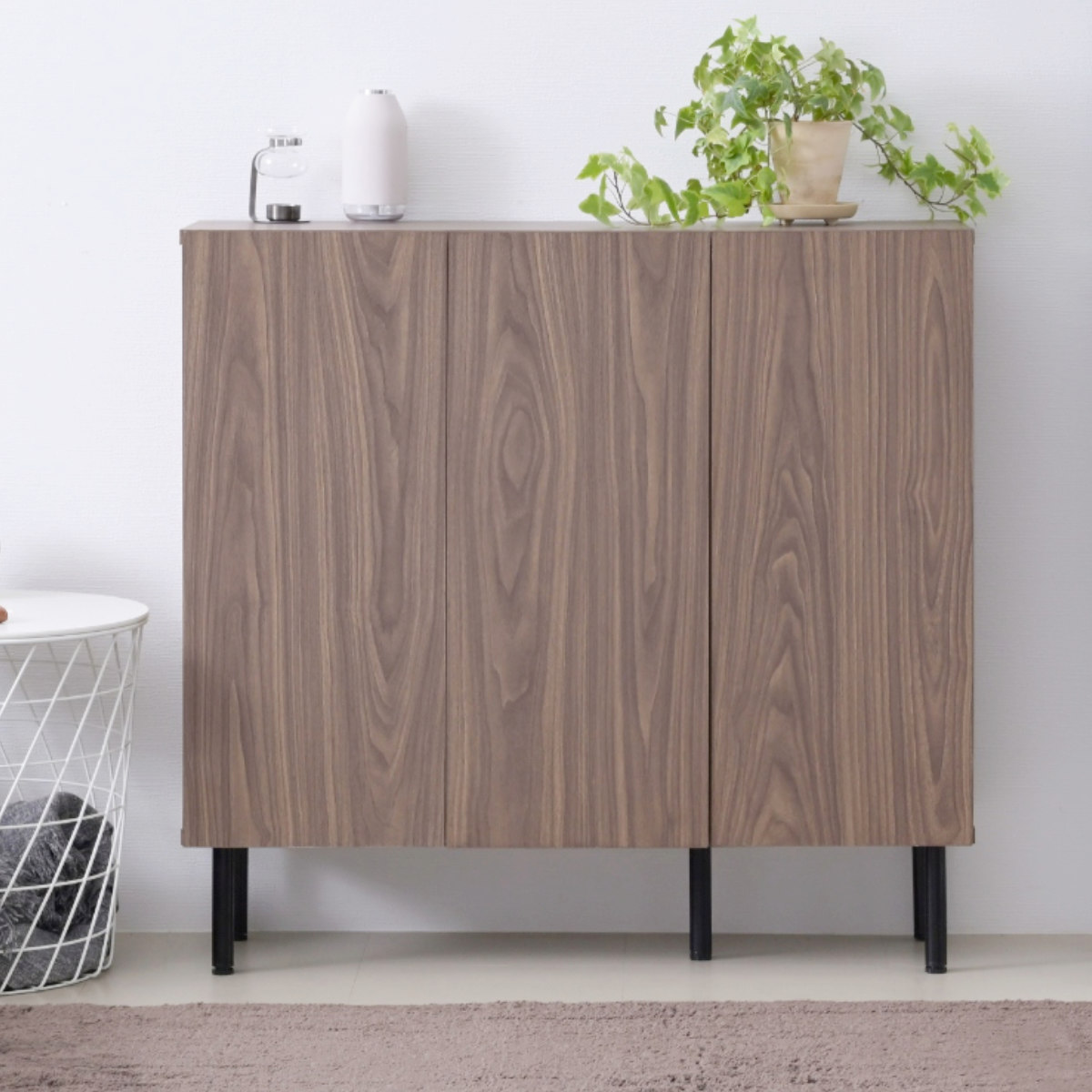 本棚 幅90cm キャビネット 扉付き 背面化粧 ( 棚 ラック 扉収納 可動棚 A4対応 コミック収納 リビング収納 家具 ディスプレイ 飾り棚 お掃除ロボット対応 )