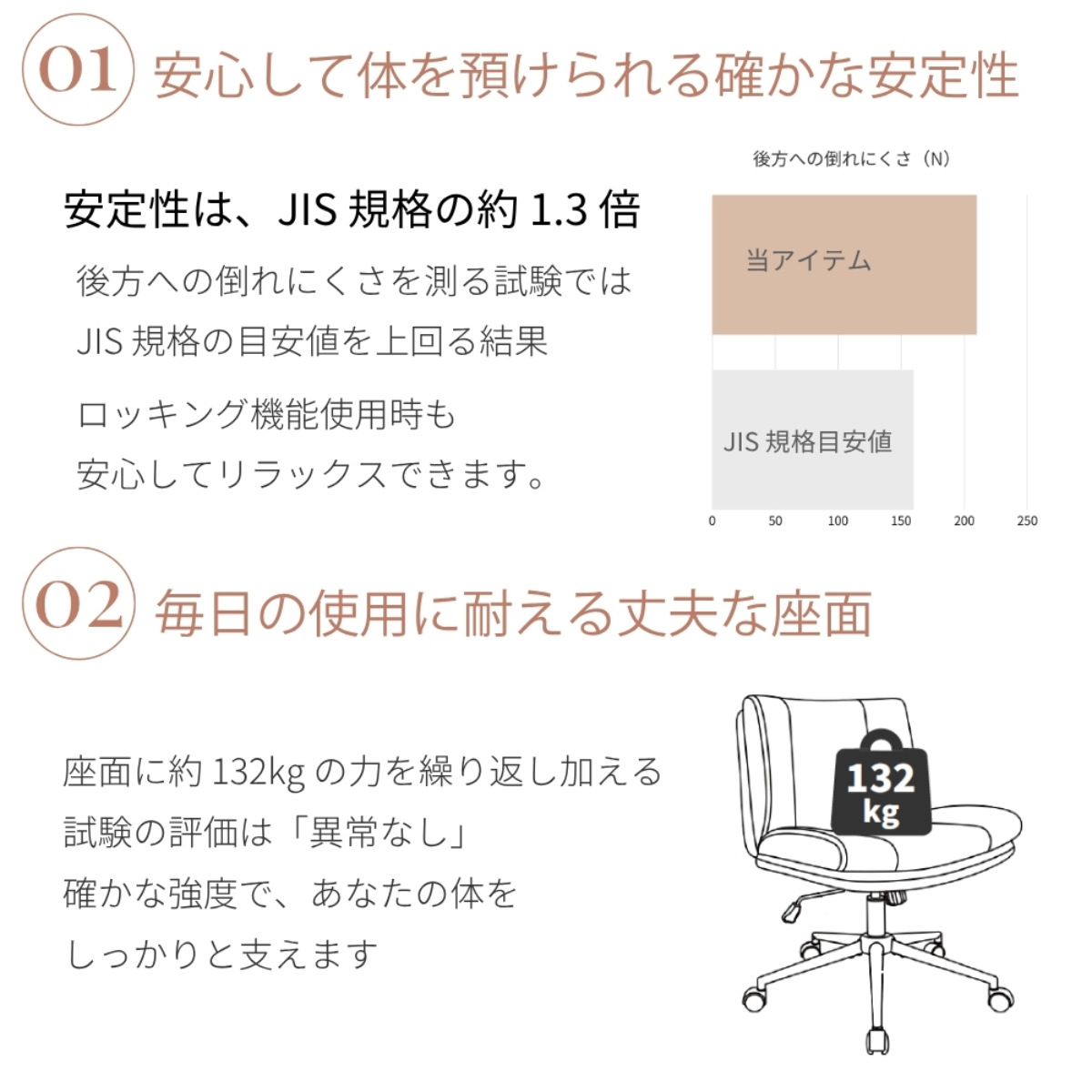 オフィスチェア あぐら 座面幅61cm OURLY あぐらチェア ( ワークチェア パソコンチェア 座面 広い ロッキング機能 高さ調節 回転 肘なし ゲーミングチェア フリース生地 レザー調 ドレッサー チェア アームレスト キャスター付き ) 【ブラウン】 ブラウン