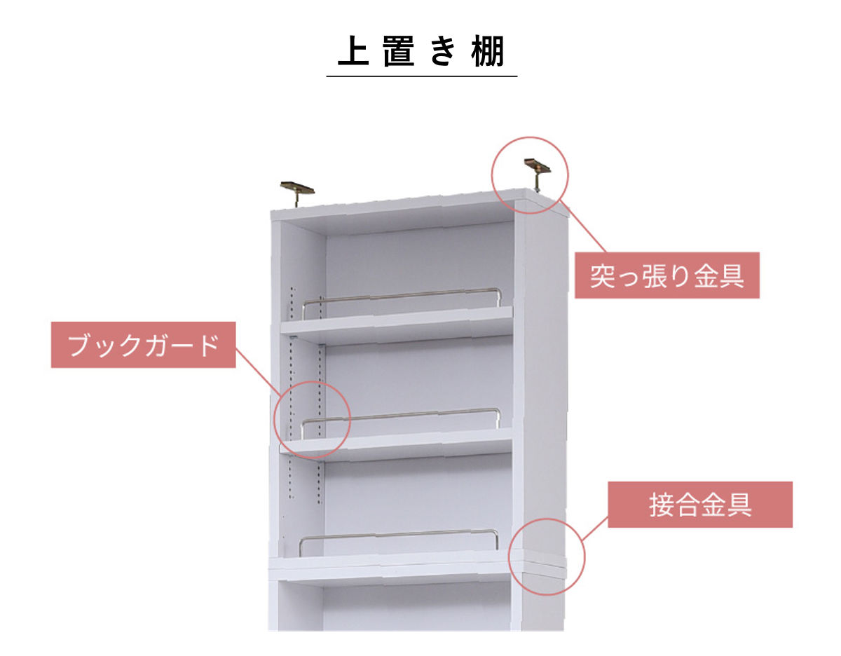 本棚 幅41.5cm 上置きセット 1cmピッチ ディスプレイラック スリム 薄型 オープン棚 ( ラック 棚 1cm刻み 可動棚 奥行スリム 上置き棚 飾り棚 ディスプレイ 雑誌 壁面 大容量 ダークブラウン ホワイト ライトブラウン ) 【ホワイト】 ホワイト