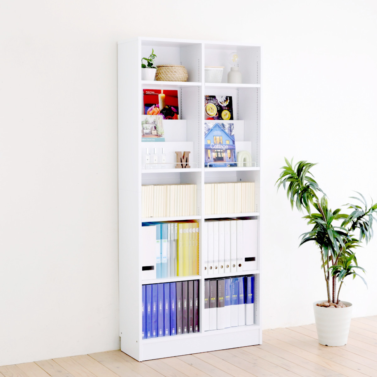 本棚 幅81cm 1cmピッチ ディスプレイラック オープンラック A4対応 オープン棚 ( ラック 棚 1cm刻み 可動棚 A4ファイル 飾り棚 ディスプレイ 雑誌 壁面 大容量 ダークブラウン ホワイト ライトブラウン ) 【ダークブラウン】 ダークブラウン