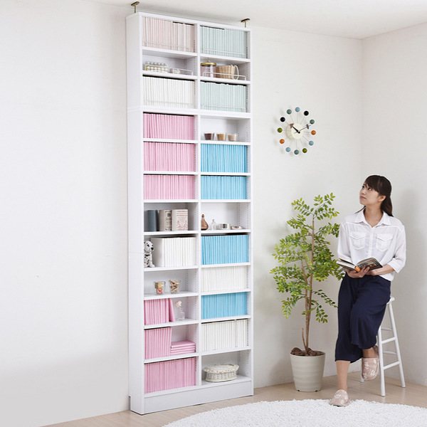 本棚 幅81cm 上置きセット 1cmピッチ ブックシェルフ スリム 薄型 オープン棚 ( 壁面収納 ラック シェルフ コミックラック 大容量 収納棚 コミック収納 漫画収納 ホワイト ブラウン ライトブラウン 木目 おしゃれ 上置き付き ) 【ライトブラウン】 ライトブラウン