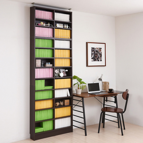 本棚 幅81cm 上置きセット 1cmピッチ ブックシェルフ スリム 薄型 オープン棚 ( 壁面収納 ラック シェルフ コミックラック 大容量 収納棚 コミック収納 漫画収納 ホワイト ブラウン ライトブラウン 木目 おしゃれ 上置き付き ) 【ライトブラウン】 ライトブラウン