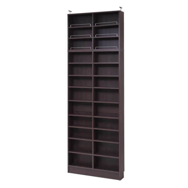 本棚 幅81cm 上置きセット 1cmピッチ ブックシェルフ スリム 薄型 オープン棚 ( 壁面収納 ラック シェルフ コミックラック 大容量 収納棚 コミック収納 漫画収納 ホワイト ブラウン ライトブラウン 木目 おしゃれ 上置き付き ) 【ライトブラウン】 ライトブラウン