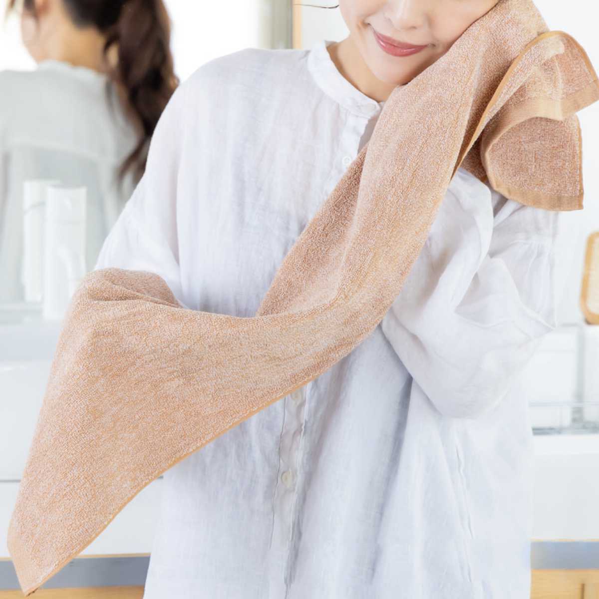 ロングタオル KAWAC カピバラの毛のように早く乾くタオル タオル 約 34×100cm ( 泉州タオル バスタオル 綿100% カワク 速乾 吸水 日本製 スリムバスタオル 体拭き 34×100 コンパクト ベージュ ピンク イエロー ミント ブルー ) 【ブルー】 ブルー