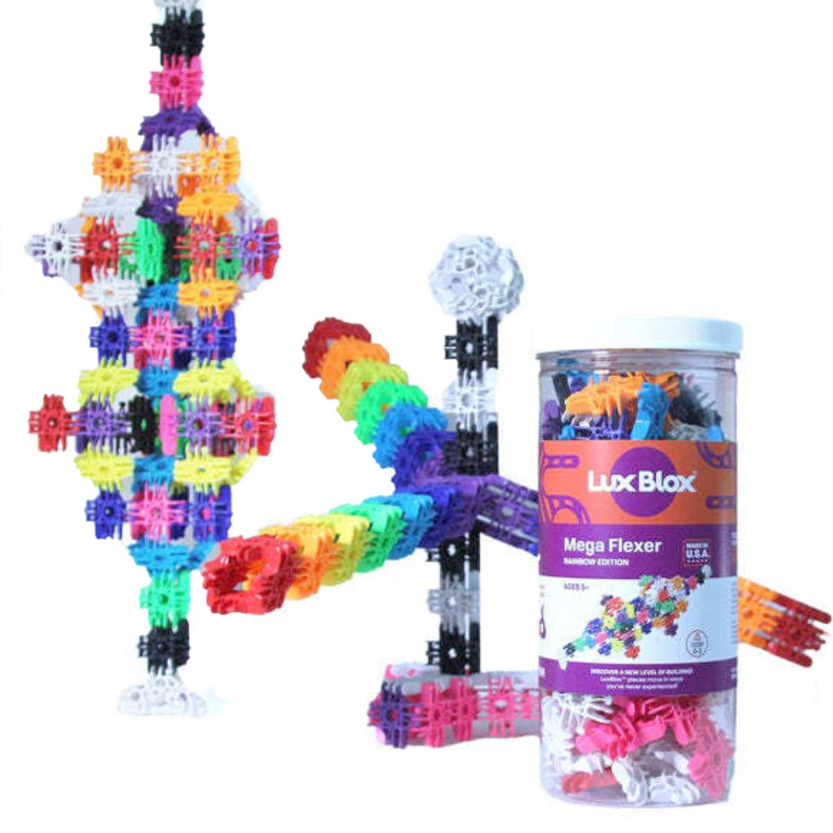 おもちゃ ラックスブロックス メガ・フレクサー 知育玩具 ( ブロック Lux Blox 知育ブロック 143ピース 子ども キッズ 幼児 アメリカ製 プレゼント オモチャ 知育 玩具 知育おもちゃ 男の子 女の子 小学生 子供 室内遊び )