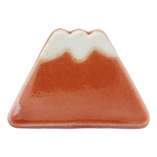 箸置き 4cm 富士山 平富士 陶器 日本製 同色5個セット ( 箸置 箸枕 カトラリーレスト 箸休め 箸台 はしおき 富士山型 平面 カトラリー 箸 フォーク スプーン ナイフ 置き レスト ) 【赤】 赤