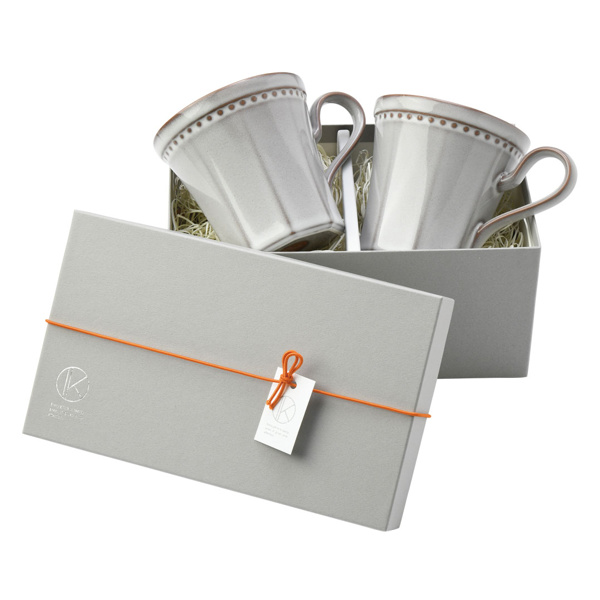 ギフトセット 食器 マグカップ 300ml ペアギフト Roots Colline 磁器 美濃焼 日本製 ( 食洗機対応 電子レンジ対応 食器セット ペア カップ グレー 耐熱 オーブン対応 マグ セット おしゃれ かわいい プレゼント ギフト )