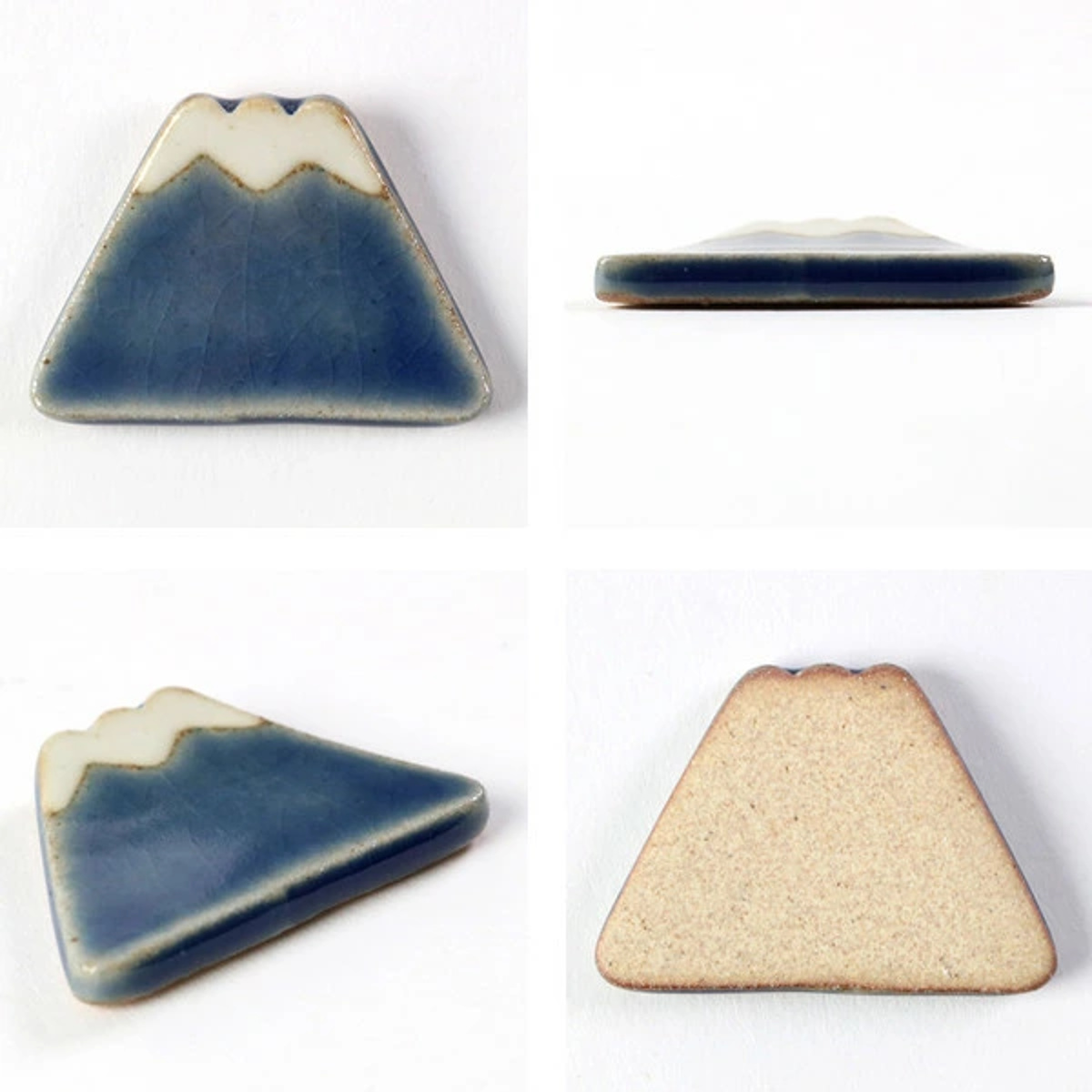 箸置き 4cm 富士山 平富士 陶器 日本製 同色5個セット ( 箸置 箸枕 カトラリーレスト 箸休め 箸台 はしおき 富士山型 平面 カトラリー 箸 フォーク スプーン ナイフ 置き レスト ) 【赤】 赤