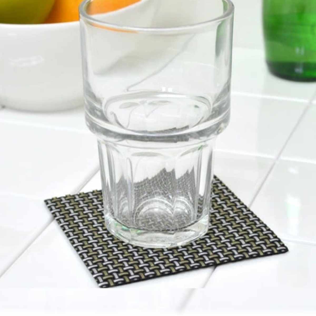 コースター 角 平織り 太幅 5枚セット ( ストロングコースター キッチン雑貨 キッチン用品 ) 【ブロンズ】 ブロンズ